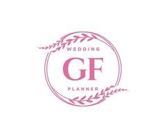 gf initiales lettre mariage monogramme logos collection, modèles minimalistes et floraux modernes dessinés à la main pour cartes d'invitation, réservez la date, identité élégante pour restaurant, boutique, café en image vectorielle vecteur