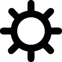 icône du soleil sur fond blanc, illustration du symbole de l'icône du soleil en noir sur fond blanc vecteur