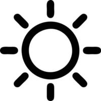 icône du soleil sur fond blanc, illustration du symbole de l'icône du soleil en noir sur fond blanc vecteur