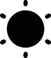 icône du soleil sur fond blanc, illustration du symbole de l'icône du soleil en noir sur fond blanc vecteur