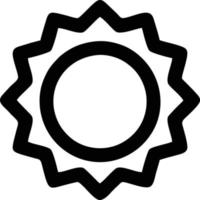 icône du soleil sur fond blanc, illustration du symbole de l'icône du soleil en noir sur fond blanc vecteur