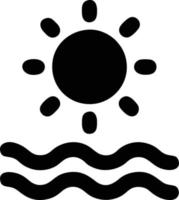 icône du soleil sur fond blanc, illustration du symbole de l'icône du soleil en noir sur fond blanc vecteur