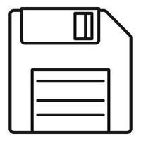 icône de disquette, style de contour vecteur