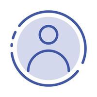 profil de personnalisation personnel utilisateur icône de ligne en pointillé bleu vecteur