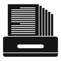 icône de documents papier, style simple vecteur
