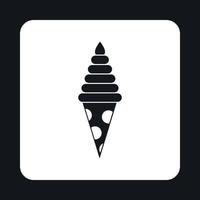 icône de cornet de crème glacée au chocolat, style simple vecteur