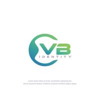 vb lettre initiale ligne circulaire modèle de logo vecteur avec dégradé de couleurs