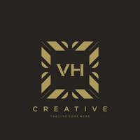 vh lettre initiale luxe ornement monogramme logo modèle vecteur