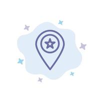 marqueur de carte de localisation étoile icône bleue sur fond de nuage abstrait vecteur