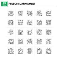 25 icônes de gestion de produits mis en arrière-plan vectoriel