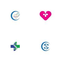 modèle de logo de conception d'icône médicale de santé vecteur