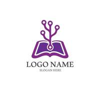 vecteur de technologie icône logo livre numérique