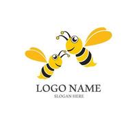 illustration d'icône vectorielle logo abeille vecteur