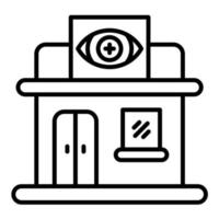 icône de ligne de clinique d'optométrie vecteur