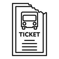 icône de billet de bus de voyage, style de contour vecteur