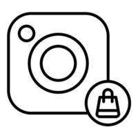 icône de ligne de galeries instagram achetables vecteur