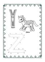 Alphabet do to dot et coloriage pour les enfants et les tout-petits vecteur