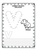 Alphabet do to dot et coloriage pour les enfants et les tout-petits vecteur