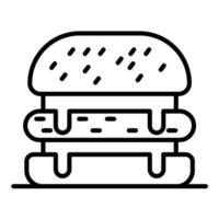 icône de ligne de burger au fromage vecteur