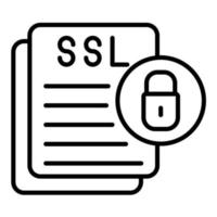 icône de ligne de certificat de sécurité vecteur