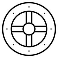 icône de ligne de bouclier viking vecteur