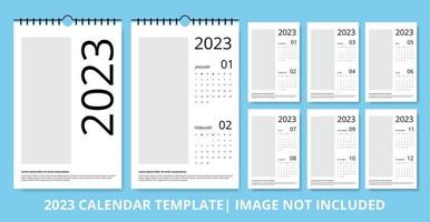 Conception de modèle de calendrier vertical moderne 2023 vecteur