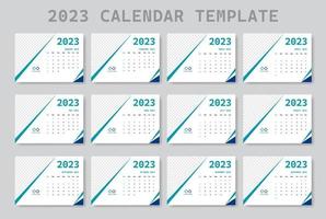 Modèle de calendrier simple et propre du nouvel an 2023 vecteur