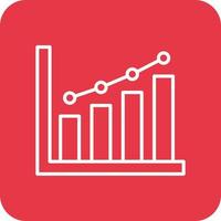ligne de diagramme de croissance icônes d'arrière-plan de coin rond vecteur
