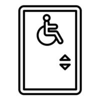 icône de ligne élévatrice pour fauteuil roulant vecteur