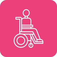 ligne de personne handicapée icônes d'arrière-plan de coin rond vecteur
