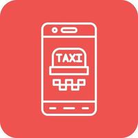 icônes de fond de coin rond de ligne de taxi mobile vecteur