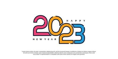 Création de logo 2023 pour le nouvel an avec concept créatif vecteur
