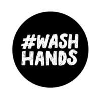 lettrage vectoriel dessiné à la main avec hashtag de lavage des mains.