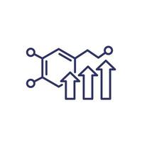 icône de ligne de niveau élevé de dopamine vecteur