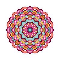 mandala coloré avec ornement floral vecteur