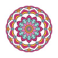 mandala coloré avec ornement floral vecteur