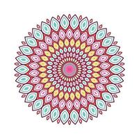 mandala coloré avec ornement floral vecteur