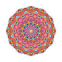 mandala coloré avec ornement floral vecteur