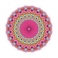 mandala coloré avec ornement floral vecteur