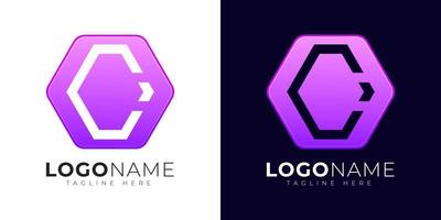 modèle de conception de vecteur de logo lettre initiale c. icône de logo lettre c moderne avec forme géométrique colorée.