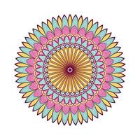 mandala coloré avec ornement floral vecteur