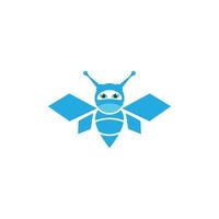 abeille robot logo vecteur icône illustration
