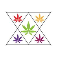 conception d'illustration vectorielle de logo de feuille de cannabis vecteur