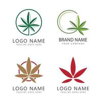 conception d'illustration vectorielle de logo de feuille de cannabis vecteur