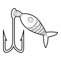 icône de leurre de pêche, style de contour