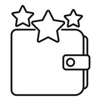icône de portefeuille étoile de bonus de vente, style de contour vecteur