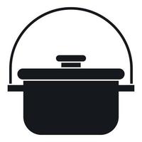 icône de chaudron de cuisine, style simple vecteur