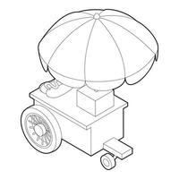 compteur sur roulettes avec icône parapluie vecteur