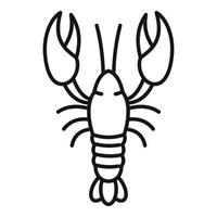 icône de homard biologique, style de contour vecteur