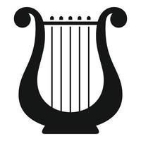 icône de mélodie de harpe, style simple vecteur